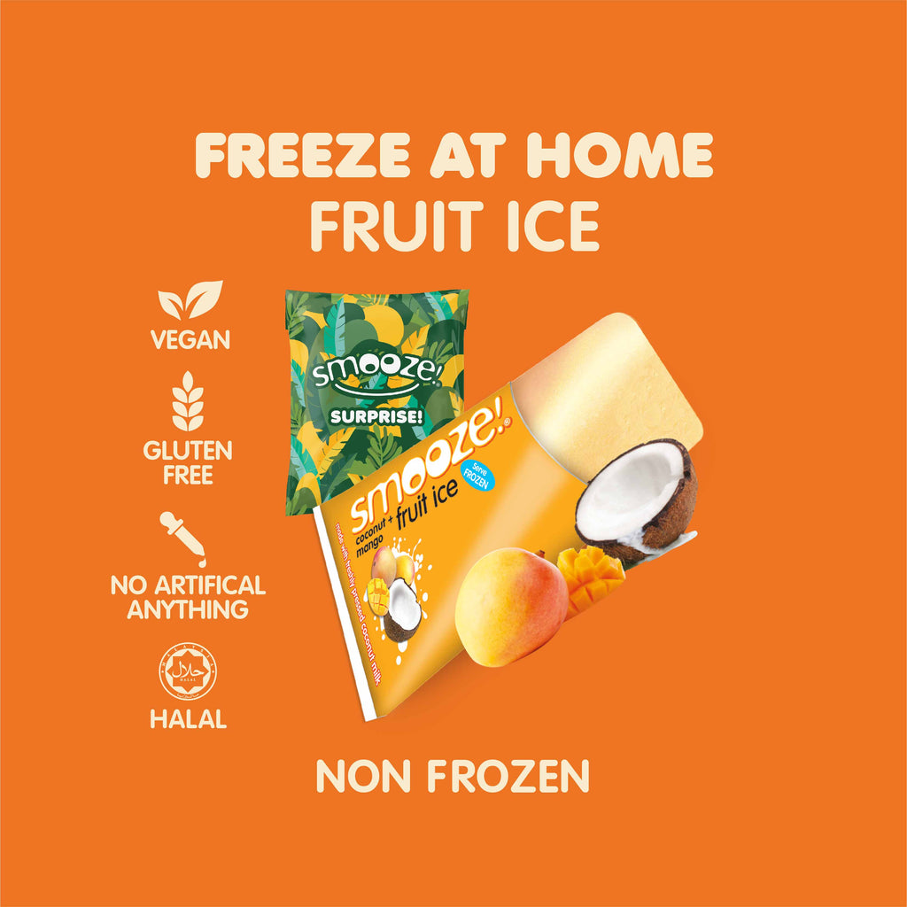 Smooze!™ Freeze-at-home Fruit Ice - Coconut + Mango (5x65ml)