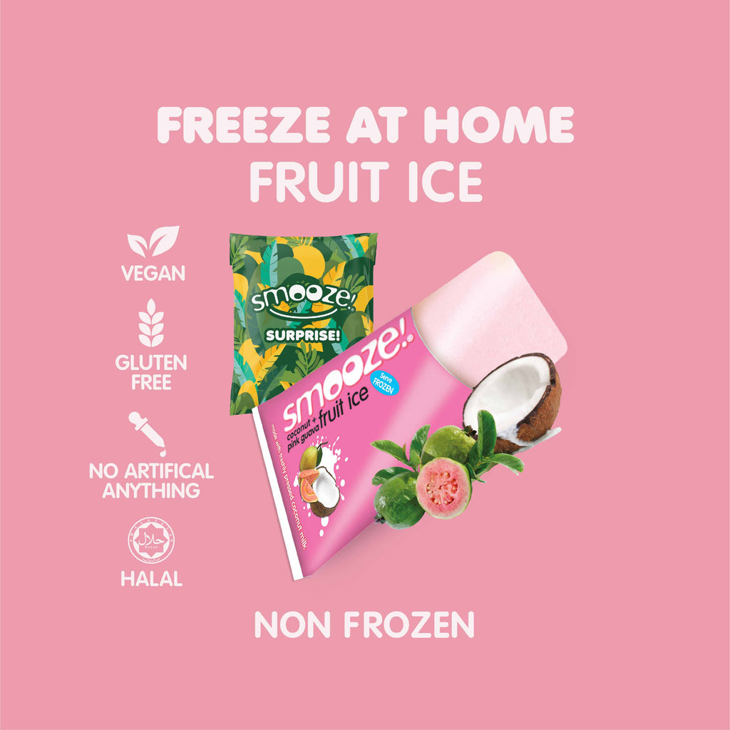 Smooze!™ Freeze-at-home Fruit Ice - Coconut + Pink Guava (5x65ml)